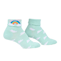 Sock it to Me Somewhere Over the Rainbow Turn Cuff Crew Socks