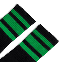 SOCCO Green Striped | Black Mid Socks