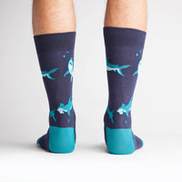 Sock it to Me Shark Attack Mens Crew Socks