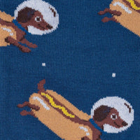 Sock it to Me Weiner Dogs, In Space! Mens Crew Socks