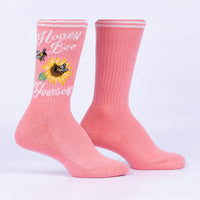 Sock it to Me Honey Bee Yourself Ribbed Crew Athletic Socks