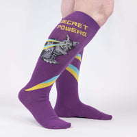 Sock it to Me Secret Powers Purple Stretch Knee High Socks