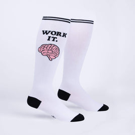 Sock it to Work it White Stretch Knee High Socks