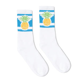 SOCCO Pineapple | White Mid Socks