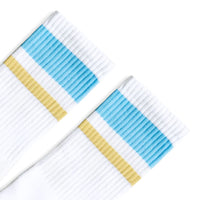 SOCCO Columbia Blue and Gold | White Mid Socks