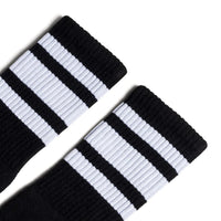 SOCCO White Striped | Black Mid Socks