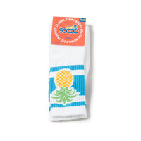SOCCO Pineapple | White Mid Socks