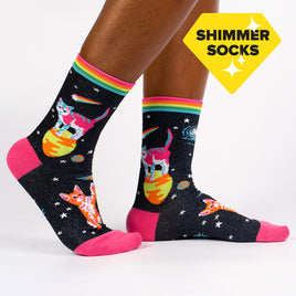 Sock it to Me Space Cats Womens Crew Socks