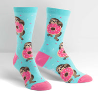 Sock it to Me Snackin' Sloth Womens Crew Socks