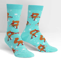Sock it to Me Peppermint Squirrels Womens Crew