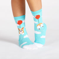 Sock it to Me Pup, Pup and Away Womens Crew Socks