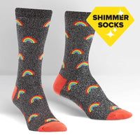 Sock it to Me Glitter Over the Rainbow Womens Crew Socks