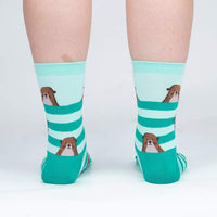 Sock it to Me My Otter Foot Womens Crew Socks