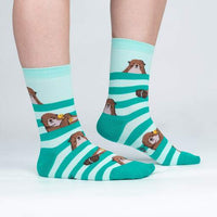 Sock it to Me My Otter Foot Womens Crew Socks