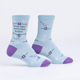 Sock it to Me Kick Some Ass Today Womens Crew Socks