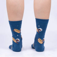 Sock it to Me Weiner Dogs, In Space!  Womens Crew Socks