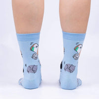 Sock it to Me Purr-scription For Happiness  Womens Crew Socks