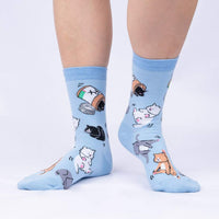 Sock it to Me Purr-scription For Happiness  Womens Crew Socks