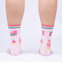 Sock it to Me Life is Batter With Cake Womens Crew Socks