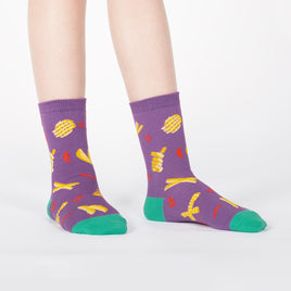 Sock it to Me Everyday is Fry-Day Junior Crew Socks