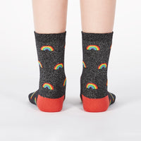 Sock it to Me Glitter over the Rainbow Junior Crew Socks