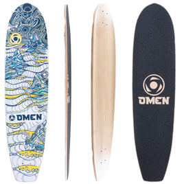 OMEN Board 38.5"  Malibu Deck: Blue, Yellow, Waves (only 2 left)